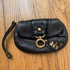 Juicy Couture Black Leather Wristlet